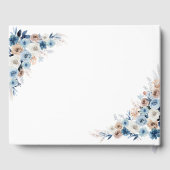 Blue Boho Floral Wedding Guest Book Gastenboek (Achterkant)