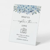 Blue Boho helpt ons het liefdesteken vast te legge Reclamebord Met Voetstuk (Voorkant)