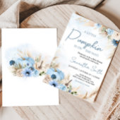 Blue Boho Herfst Pumpkin Baby shower Kaart