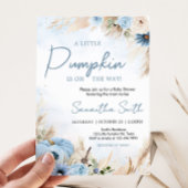 Blue Boho Herfst Pumpkin Baby shower Kaart