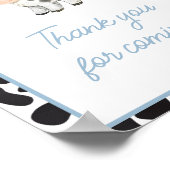 Blue Boho Highland Koe Baby Bedankt voor uw komst Poster (Hoek)