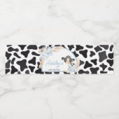 Blue Boho Highland Koe Baby shower Waterfles Etiket (Enkel label)