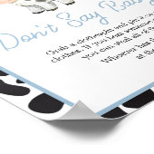 Blue Boho Highland Koe Baby shower zeg niet Baby Poster (Hoek)