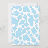 Blue Boho Holy Koe Boy Baby shower Uitnodiging (Achterkant)