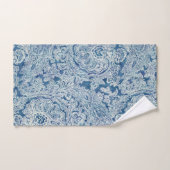 Blue Boho Lace Paisley Pattern Bad Handdoek (Handdoek)