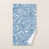Blue Boho Lace Paisley Pattern Bad Handdoek (Handdoek)