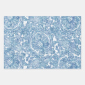 Blue Boho Lace Paisley Pattern Inpakpapier Vel (Voorkant 3)