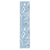 Blue Boho Lace Paisley Pattern Korte Tafelloper (Voorkant)