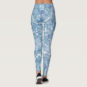 Blue Boho Lace Paisley Pattern Leggings (Achterkant)