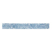 Blue Boho Lace Paisley Pattern Satijnen Lint (Voorkant)