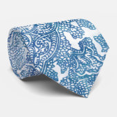Blue Boho Lace Paisley Pattern Stropdas (Opgerold)