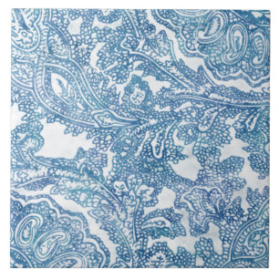 Blue Boho Lace Paisley Pattern Tegeltje