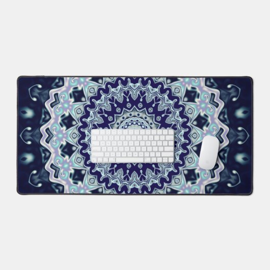 Blue Boho Mandala Bureaumat (Keyboard & Muis)