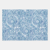 Blue Boho Paisley Pattern Inpakpapier Vel (Voorkant 3)