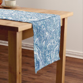 Blue Boho Paisley Pattern Korte Tafelloper (Voorbeeld)
