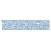 Blue Boho Paisley Pattern Korte Tafelloper (Horizontaal)