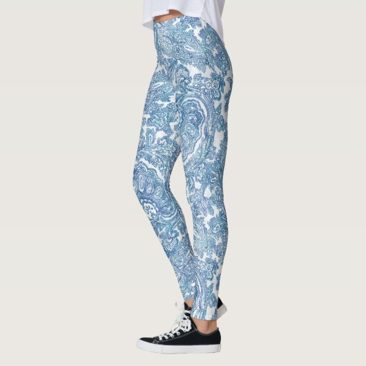 Blue Boho Paisley Pattern Leggings (Links)