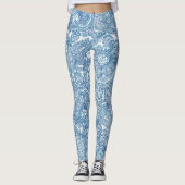 Blue Boho Paisley Pattern Leggings (Voorkant)