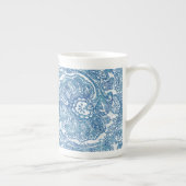 Blue Boho Paisley Pattern Porselein Kop (Rechts)