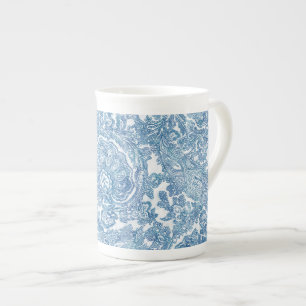 Blue Boho Paisley Pattern Porselein Kop