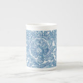 Blue Boho Paisley Pattern Porselein Kop (Voorkant)