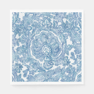 Blue Boho Paisley Pattern Servet
