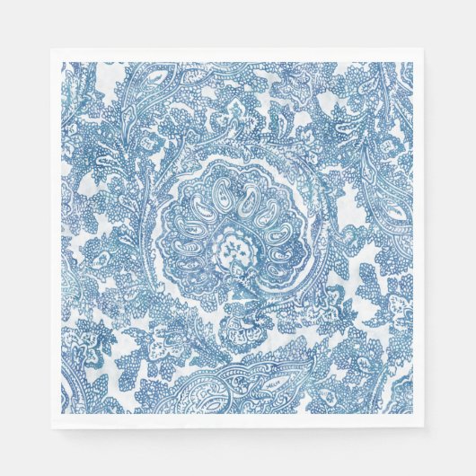 Blue Boho Paisley Pattern Servet (Voorkant)