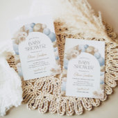 Blue Boho Pampas Grass Arch Boy Baby shower Kaart