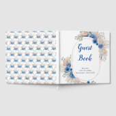 Blue Boho Pampas Grass Birthday Party Gastenboek (Volledig)