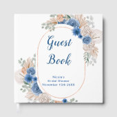Blue Boho Pampas Grass Bridal Shower Gastenboek (Voorkant)
