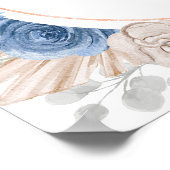 Blue Boho Pampas Grass Bridal Shower Poster (Hoek)