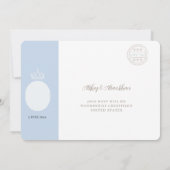 Blue Boho Passport RSVP Bruiloft Kaart (Achterkant)