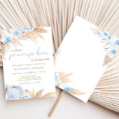 Blue Boho pompoen Baby shower Kaart