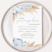 Blue Boho pompoen Baby shower Kaart