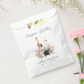 Blue Boho Poppin Champagne Bottles Baby shower Bedankzakje (Gezegeld)