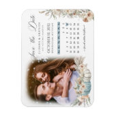 Blue Boho Pumpkins & Dried Floral Calendar & Photo Magneet (Verticaal)
