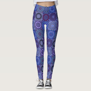 Blue Boho Quilt Leggings