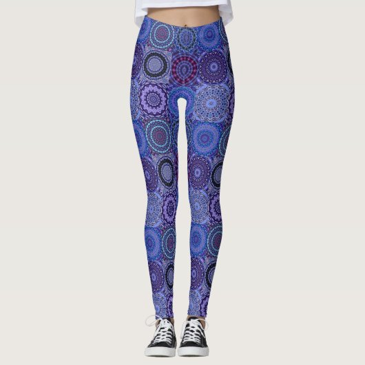Blue Boho Quilt Leggings (Voorkant)
