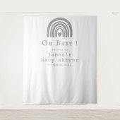 Blue Boho Rainbow Baby shower Achtergrond Wandkleed (Voorkant)