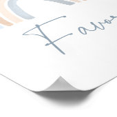 Blue Boho Rainbow Baby shower Favorieten Teken Poster (Hoek)