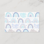 Blue Boho Rainbow Baby shower Luier Raffle Ticket Informatiekaartje (Achterkant)