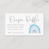 Blue Boho Rainbow Baby shower Luier Raffle Ticket Informatiekaartje (Voorkant)