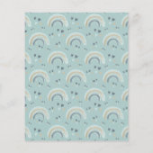 Blue Boho Rainbow Baby shower Prediction Game (Achterkant)