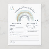 Blue Boho Rainbow Baby shower Prediction Game (Voorkant)