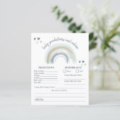 Blue Boho Rainbow Baby shower Prediction Game (Staand voorkant)