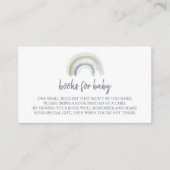 Blue Boho Rainbow-boeken voor Baby-invoegbehuizing Informatiekaartje (Voorkant)