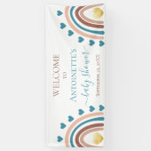 Blue Boho Rainbow Custom Baby shower Banner (Verticaal)