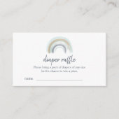Blue Boho Rainbow Diaper Raffle Tickets Informatiekaartje (Voorkant)