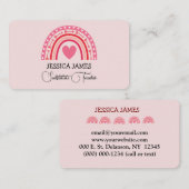 Blue Boho Rainbow Schattigee vervangende leraar Visitekaartje (Voorkant / Achterkant)