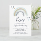 Blue Boho Regenboog 2e Verjaardagsfeest Kaart (Staand voorkant)